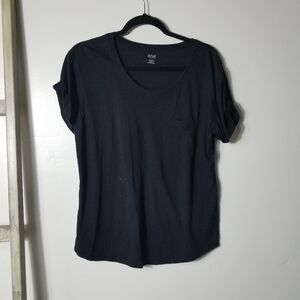 ANA WOMEN'S BLACK POCKET TEE SIZE LARGE